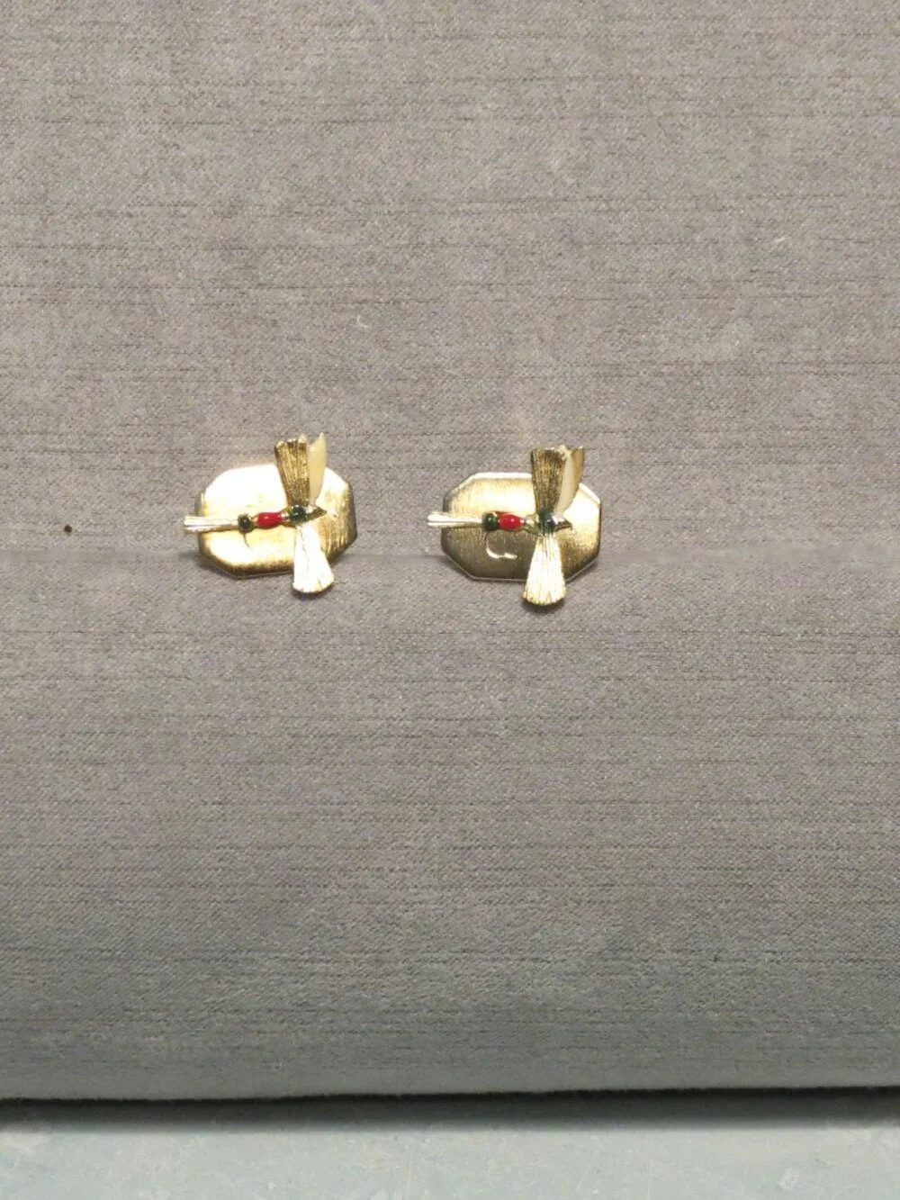 Set of Gold Toned Fishing Lure Cufflinks